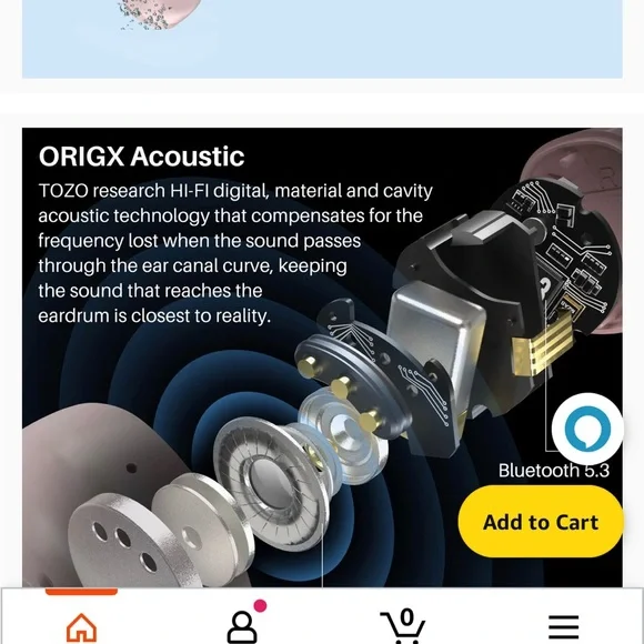 Wireless earbuds TOZO T12 rose gold - Picture 8 of 8